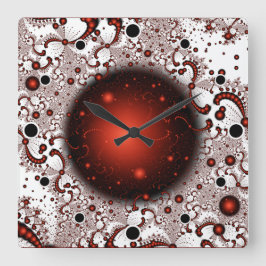 Weltraumabenteuer Fantasy Fraktal Art Quadratische Wanduhr