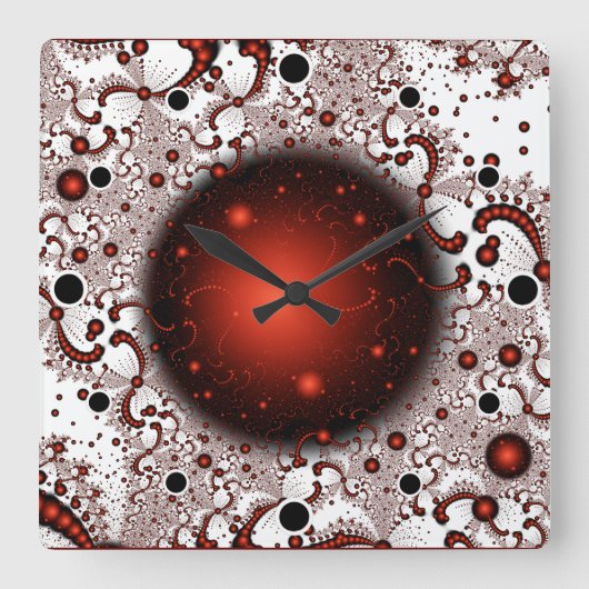 Weltraumabenteuer Fantasy Fraktal Art Quadratische Wanduhr (Vorderseite)
