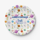 Weltraumabenteuer Geburtstag Pappteller (Vorderseite)