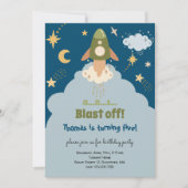 Weltraumabenteuer Kindergeburtstag Einladung (Vorderseite)