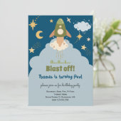 Weltraumabenteuer Kindergeburtstag Einladung (Stehend Vorderseite)