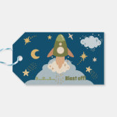 Weltraumabenteuer Kindergeburtstag Geschenkanhänger (Rückseite Horizontal)