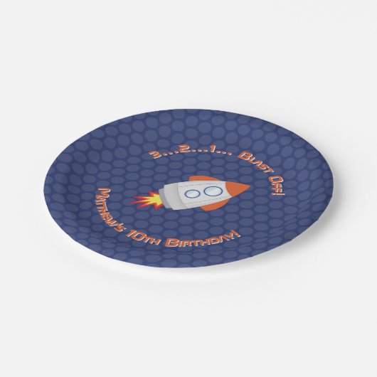 Weltraumabenteuer Pappteller (Schrägansicht)