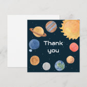 Weltraumabenteuer: Planeten Dankeskarte (Vorne/Hinten)