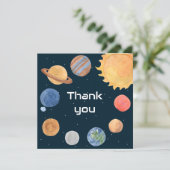 Weltraumabenteuer: Planeten Dankeskarte (Stehend Vorderseite)