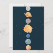 Weltraumabenteuer: Planeten und Tiere Astronauten Einladung (Rückseite)