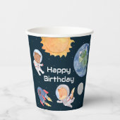 Weltraumabenteuer: Planeten und Tiere Astronauten Pappbecher (Vorderseite)