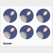 Weltraumabenteuer Runder Aufkleber (Blatt)