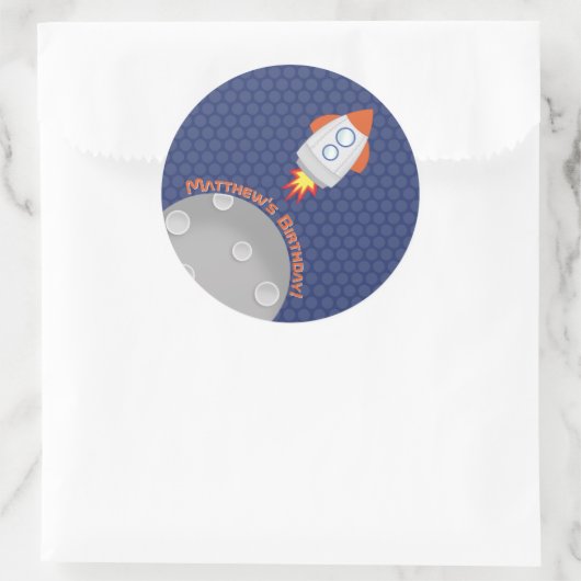 Weltraumabenteuer Runder Aufkleber (Tasche)