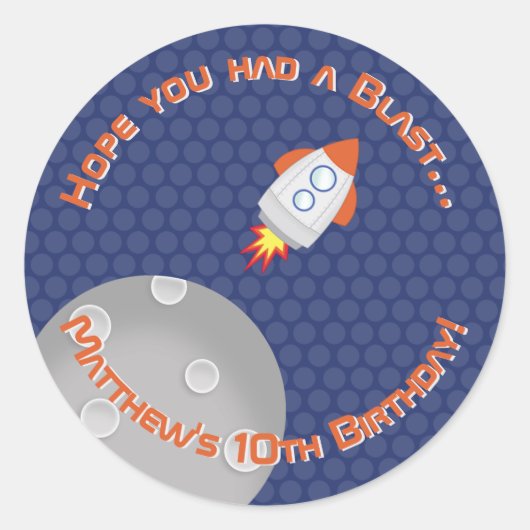 Weltraumabenteuer Runder Aufkleber (Vorderseite)