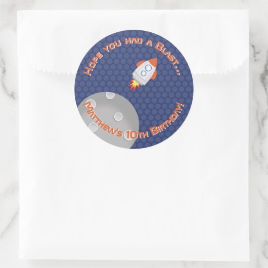 Weltraumabenteuer Runder Aufkleber (Tasche)