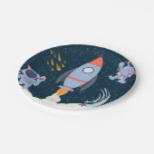 Weltraumabenteuer zum Geburtstag mit Raketen und A Pappteller (Schrägansicht)