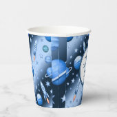 Weltraumabenteuerrakete und Planet Blue Pappbecher (Rechts)