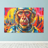 WELTRAUMÄFFCHEN LEINWANDDRUCK (Insitu (Holzboden))