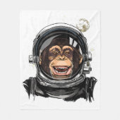 Weltraumaffe Astronaut Wildtierschaum Fleecedecke (Vorderseite)
