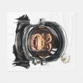 Weltraumaffe Astronaut Wildtierschaum Fleecedecke (Vorderseite (Horizontal))