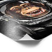 Weltraumaffe Astronaut Wildtierschaum Fotodruck (Ecke)
