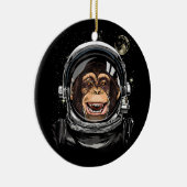 Weltraumaffe Astronaut Wildtierschaum Keramik Ornament (Rechts)
