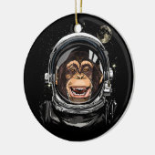 Weltraumaffe Astronaut Wildtierschaum Keramik Ornament (Links)