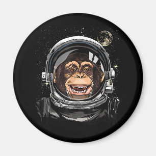 Weltraumaffe Astronaut Wildtierschaum Magnet
