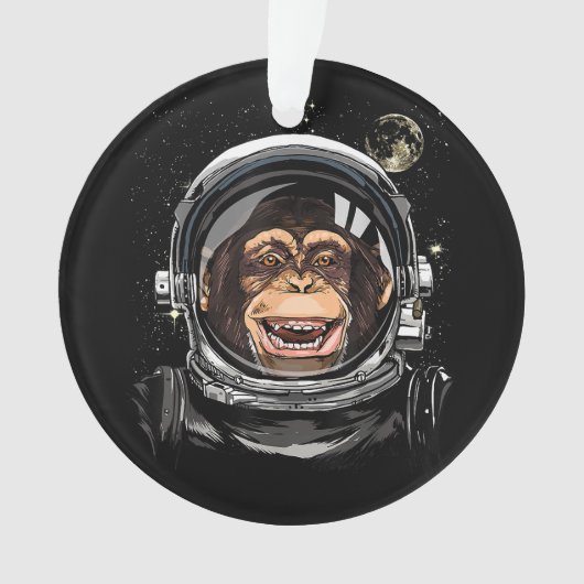 Weltraumaffe Astronaut Wildtierschaum Ornament (Vorderseite)