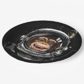 Weltraumaffe Astronaut Wildtierschaum Pappteller (Schrägansicht)