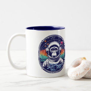 Weltraumaffe Astronaut Zweifarbige Tasse