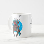 Weltraumaffe mit Zigarre Kaffeetasse (Vorderseite Links)