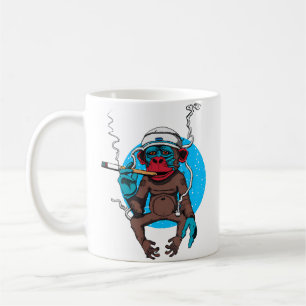 Weltraumaffe mit Zigarre Kaffeetasse