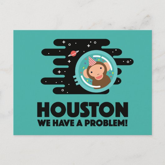 Weltraumaffe Postkarte (Vorderseite)