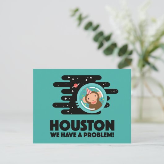 Weltraumaffe Postkarte (Stehend Vorderseite)