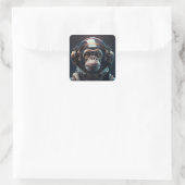 Weltraumaffe Quadratischer Aufkleber (Tasche)