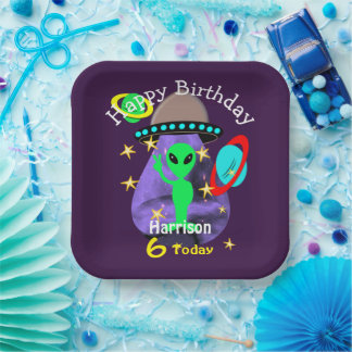 WeltraumAlien Weltraum Niedlicher Kindergeburtstag Pappteller