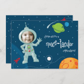 Weltraumamonaut Geburtstagseinladungskarte Einladung (Vorne/Hinten)