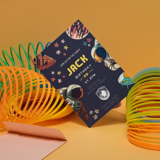 Weltraumamonaut Geburtstagskarte Einladung