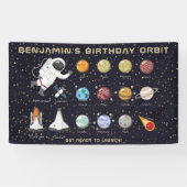 Weltraumamonaut Individuelle Name Typografie Cool  Banner (Horizontal)
