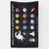 Weltraumamonaut Individuelle Name Typografie Cool  Banner (Vertikal)