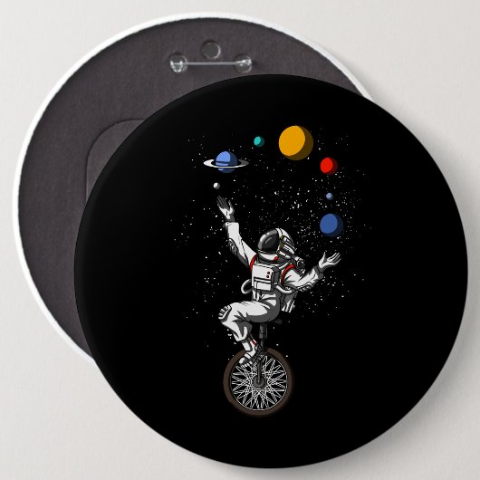 Weltraumamonaut Juggling Planets Kosmische Astrono Button (Vorne & Hinten)