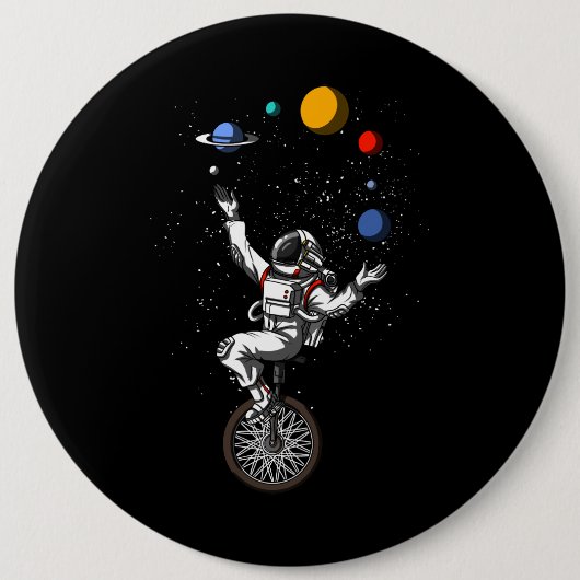 Weltraumamonaut Juggling Planets Kosmische Astrono Button (Vorderseite)