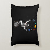 Weltraumamonaut Juggling Planets Kosmische Astrono Dekokissen (Vorderseite(Vertikal))