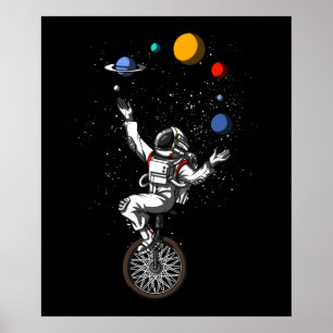 Weltraumamonaut Juggling Planets Kosmische Astrono Poster