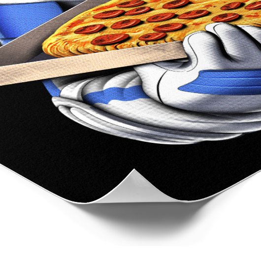 Weltraumamonent isst Pizza Poster (Ecke)