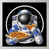 Weltraumamonent isst Pizza Poster (Vorne)