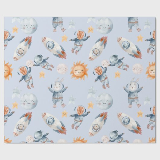 Weltraumamttierungspapier Geschenkpapier (Flach)