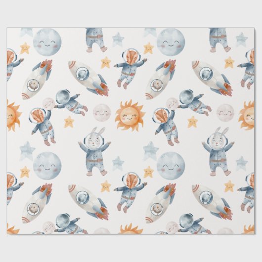 Weltraumamttierungspapier Geschenkpapier (Flach)