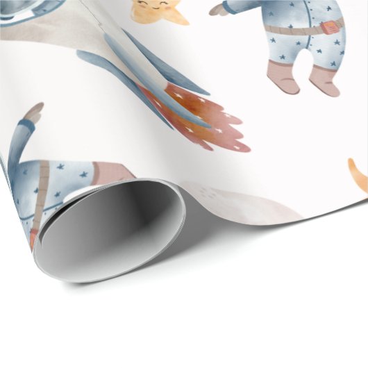 Weltraumamttierungspapier Geschenkpapier (Rolleneckpunkt)