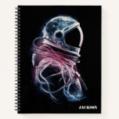 Weltraumastronaut, Astronomie, farbenfrohe Gewohnh Notizblock (Vorderseite)