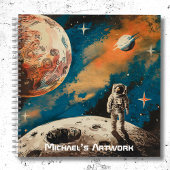 Weltraumastronaut, Astronomie-farbige Skizze Notizblock