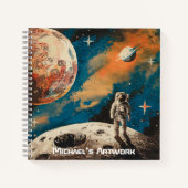 Weltraumastronaut, Astronomie-farbige Skizze Notizblock (Vorderseite)