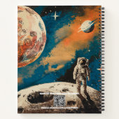 Weltraumastronaut, Astronomie, individuelles Noteb Notizblock (Rückseite)